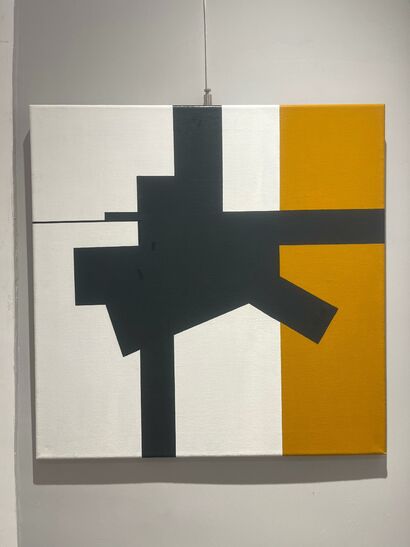 composizione esplosa con nero, bianco e giallo - a Paint Artowrk by OSQUI